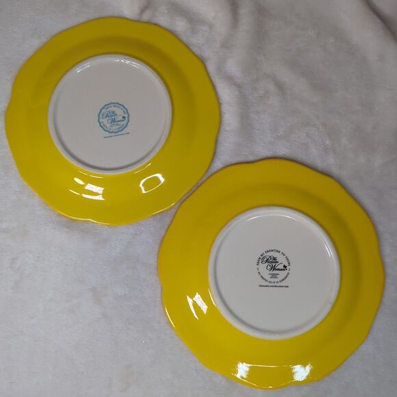Pioneer Woman Set of 2 Yellow Timeless Floral Salad Plates 8.75 in Scalloped - Picture 3 of 6